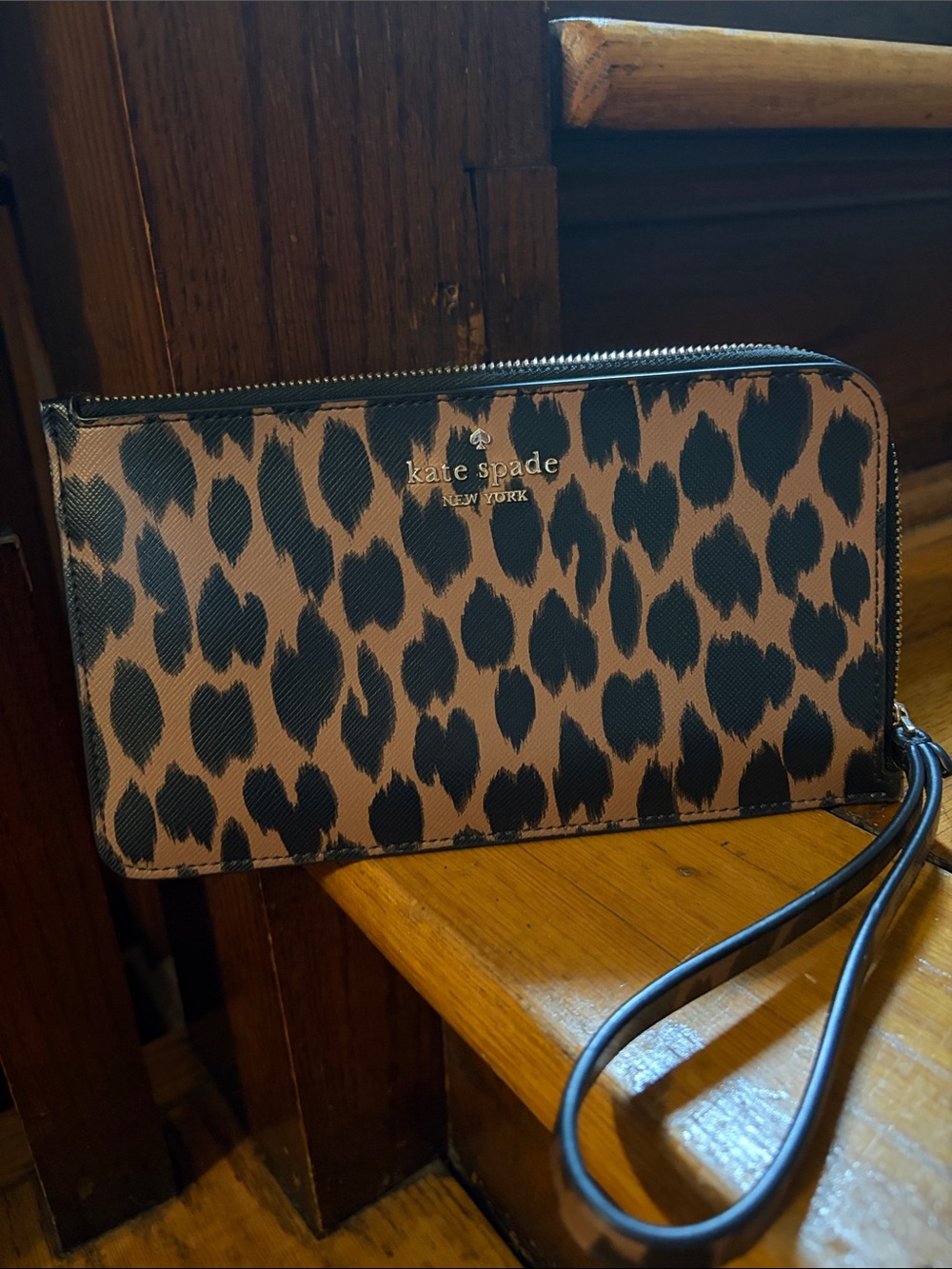 kate spade Leopard-Print Wristlet - Tan & Black